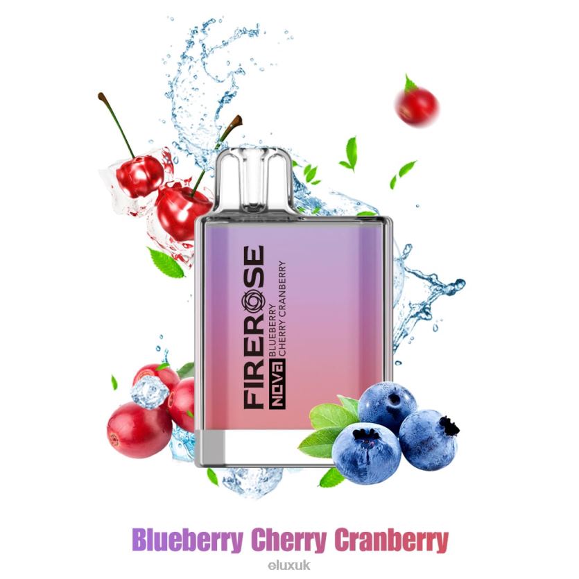 Elux Firerose Nova 600 Puffs Disposable Vape | Elux Flavours UK 88J6B21 Blueberry Cherry Cranberry