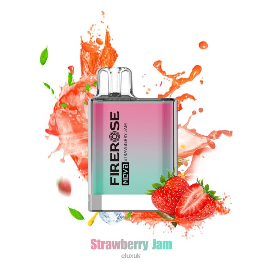Elux Firerose Nova 600 Puffs Disposable Vape | Elux Vape Near Me 88J6B113 Strawberry Jam