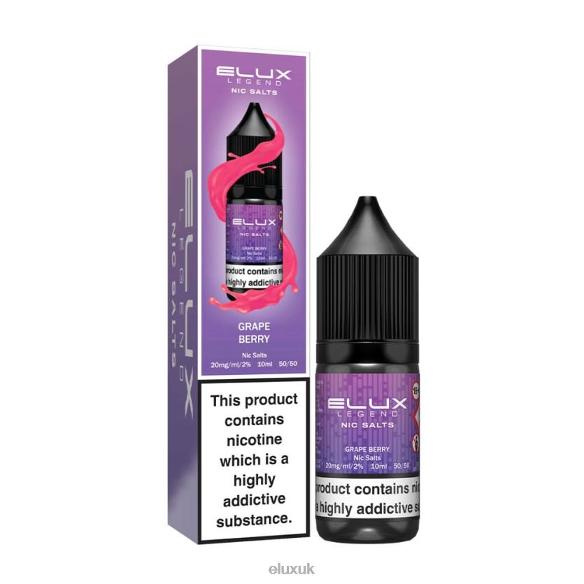 Elux Legend Nic Salt 10ml | Elux UK Vape 88J6B68 Grape Berry